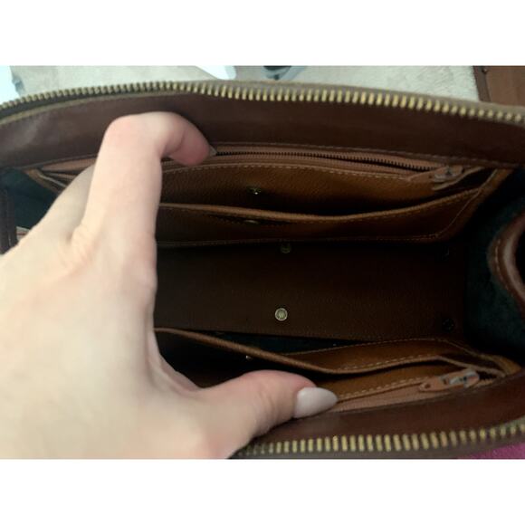 Dooney and Bourke Black and Brown Satchel Crossbody Bag Purse - Picture 9 of 10